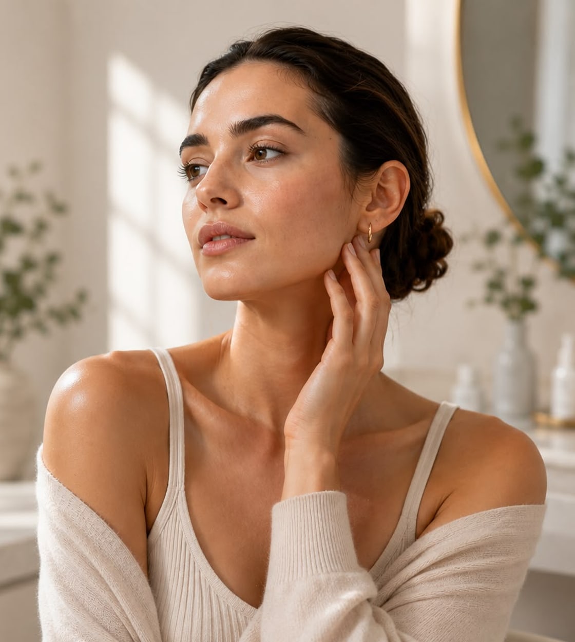 A woman with smooth, refined and naturally radiant skin