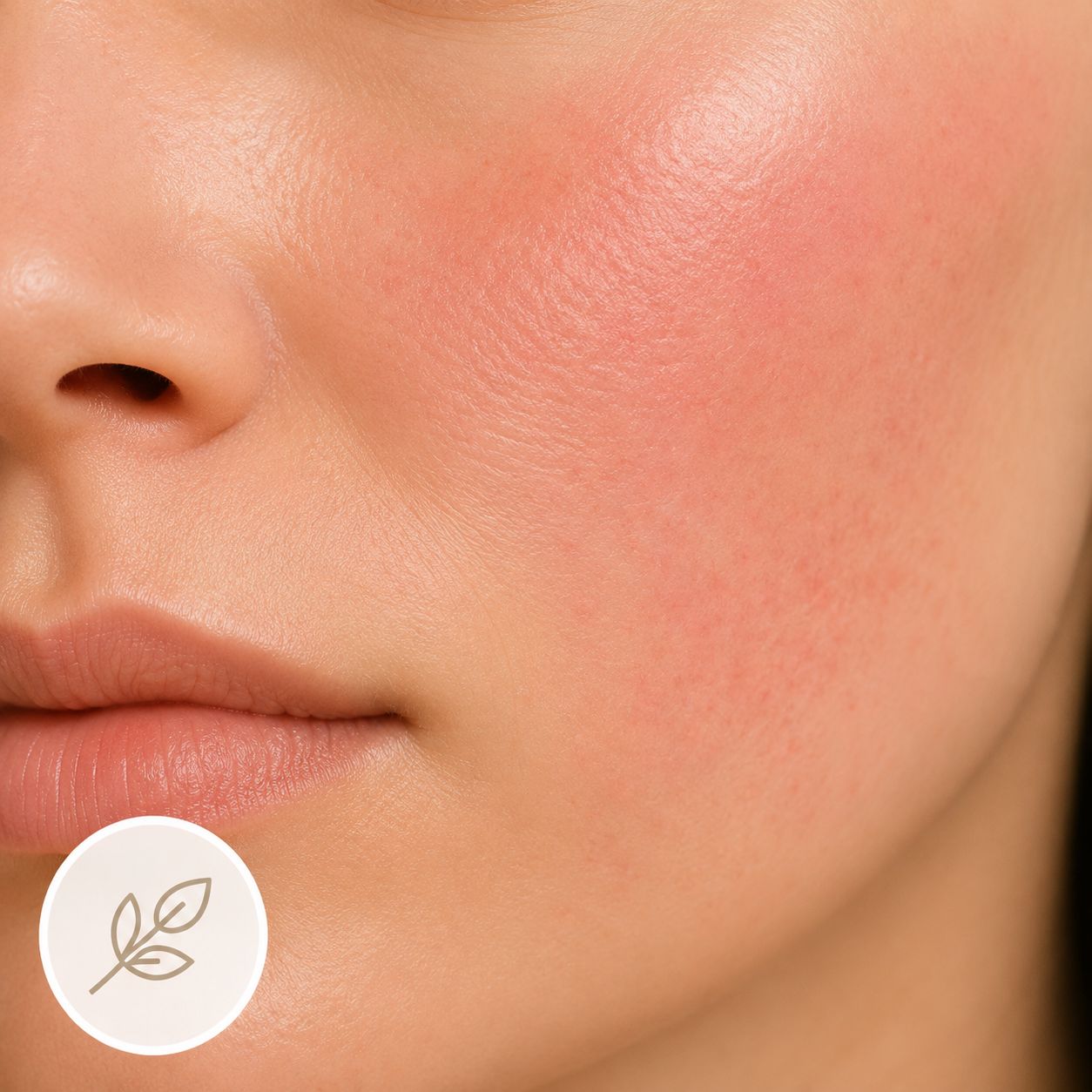 Close-up of cheek with mild redness