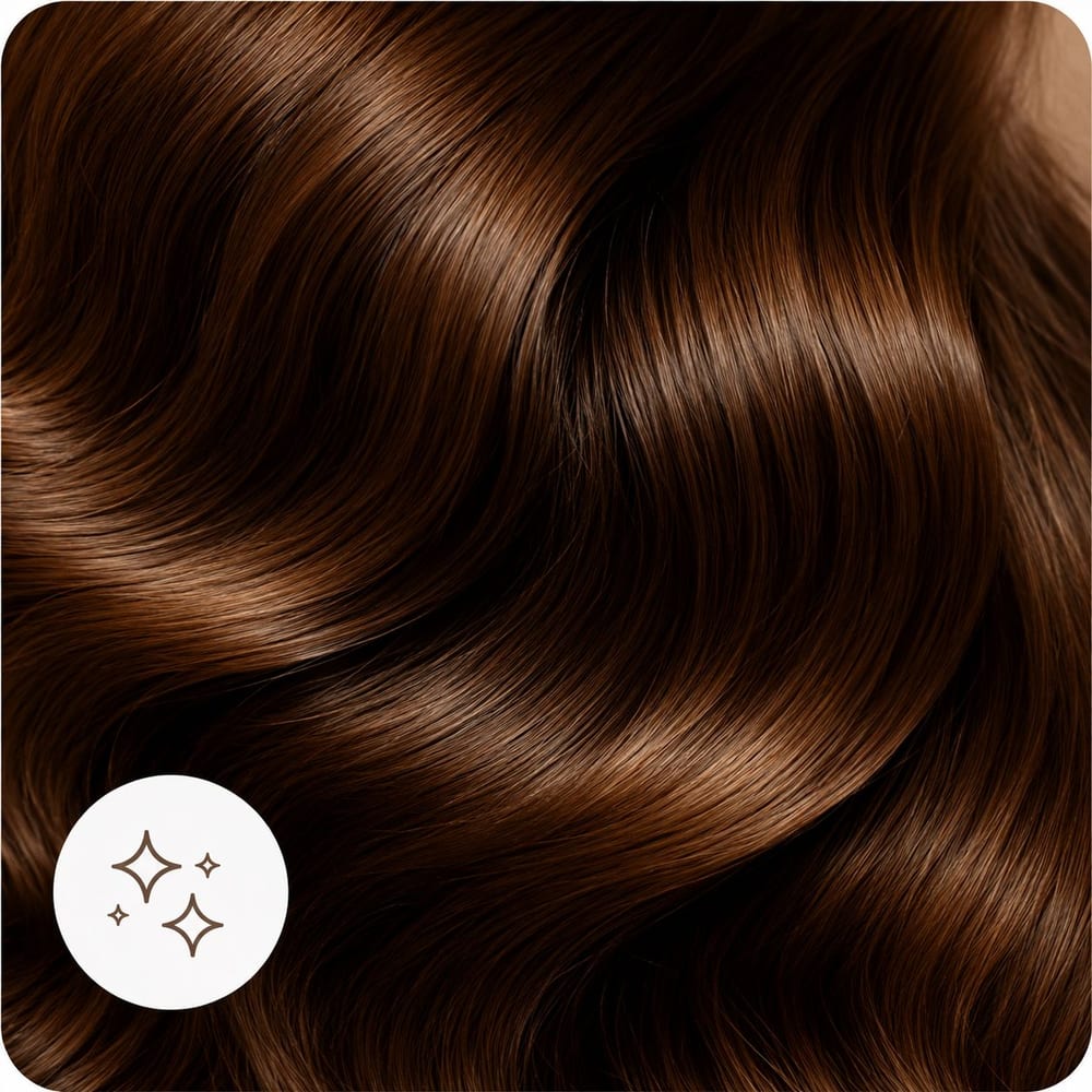 Close-up of glossy, healthy hair
