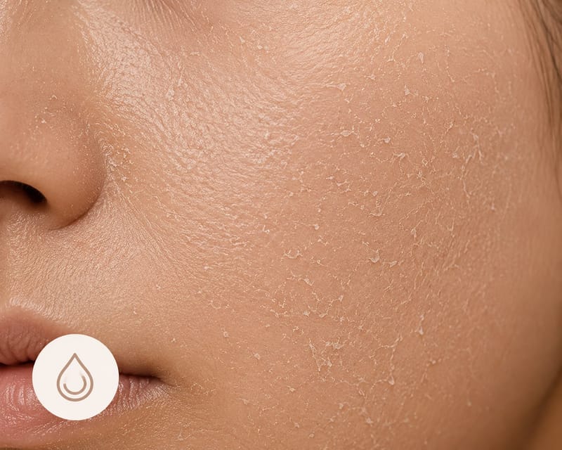 Close-up of dry, dehydrated skin