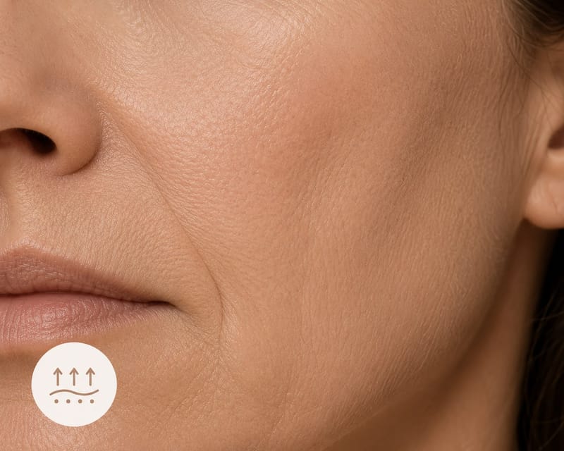 Close-up of the lower face showing loss of firmness